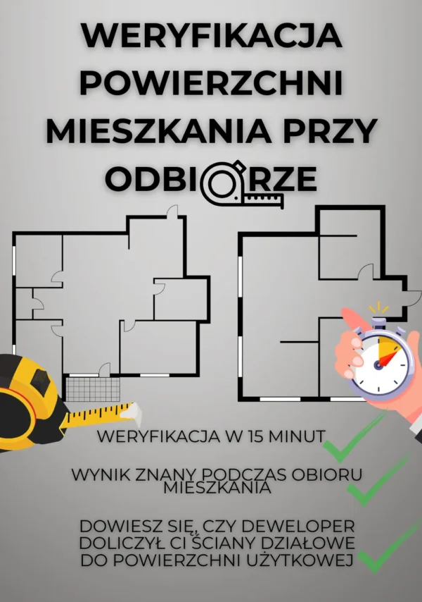 Weryfikacjia powierzchni mieszkania przy odbiorze