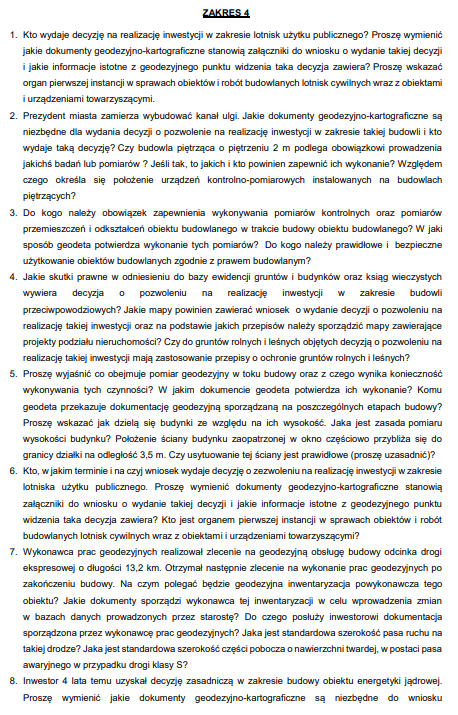 Baza Opracowanych Pytań GUGiK 2025 – Zakres 4 - obrazek 2